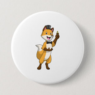 Fox as Groom mit Hochzeitsring Button