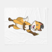 Fox as Groom mit Hochzeitsring Fleecedecke (Vorderseite (Horizontal))