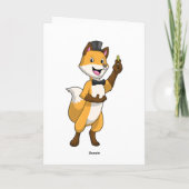Fox as Groom mit Hochzeitsring Karte (Rückseite)