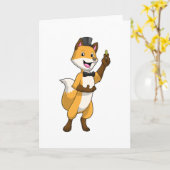 Fox as Groom mit Hochzeitsring Karte (Gelbe Blume)