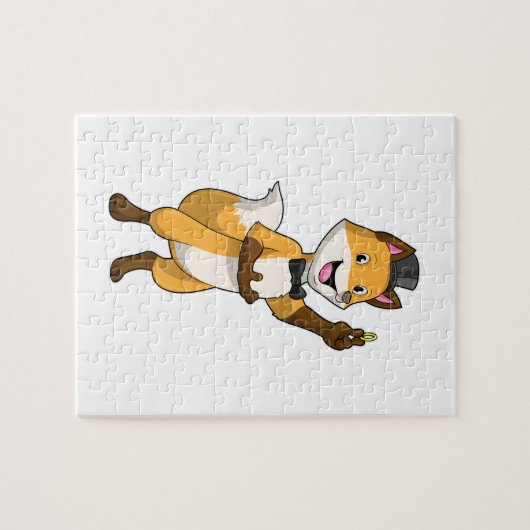 Fox as Groom mit Hochzeitsring Puzzle (Horizontal)