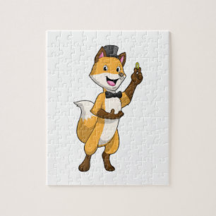 Fox as Groom mit Hochzeitsring Puzzle