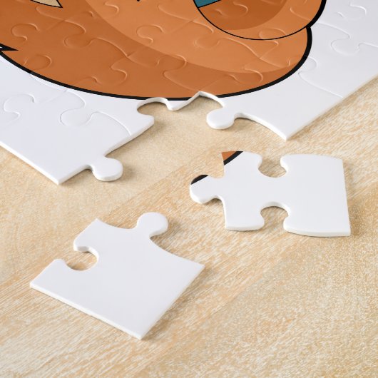 Fox as Nerd with Book & Glasses Puzzle (Seite)