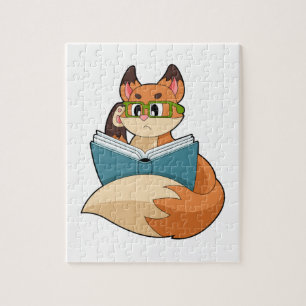 Fox as Nerd with Book & Glasses Puzzle