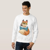 Fox as Nerd with Book & Glasses Sweatshirt (Vorne ganz)