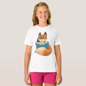 Fox as Nerd with Book & Glasses T-Shirt (Vorne ganz)