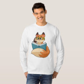 Fox as Nerd with Book & Glasses T-Shirt (Vorne ganz)