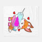 Fox as Nurse with Spritze Fleecedecke (Vorderseite (Horizontal))