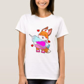 Fox as Nurse with Spritze T-Shirt (Vorderseite)