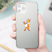 Fox as Sänger mit Mikrofon Aufkleber (Telefon)