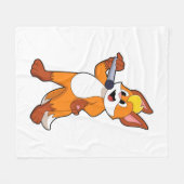 Fox as Sänger mit Mikrofon Fleecedecke (Vorderseite (Horizontal))