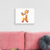 Fox as Sänger mit Mikrofon Leinwanddruck (Insitu (Wohnzimmer))