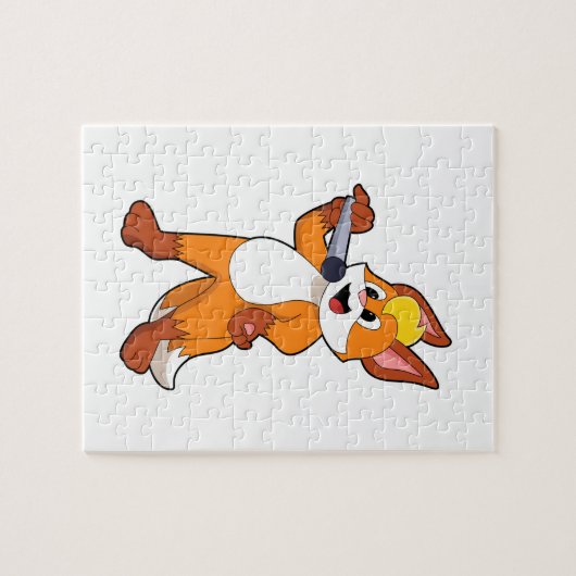 Fox as Sänger mit Mikrofon Puzzle (Horizontal)