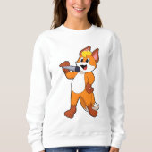 Fox as Sänger mit Mikrofon Sweatshirt (Vorderseite)