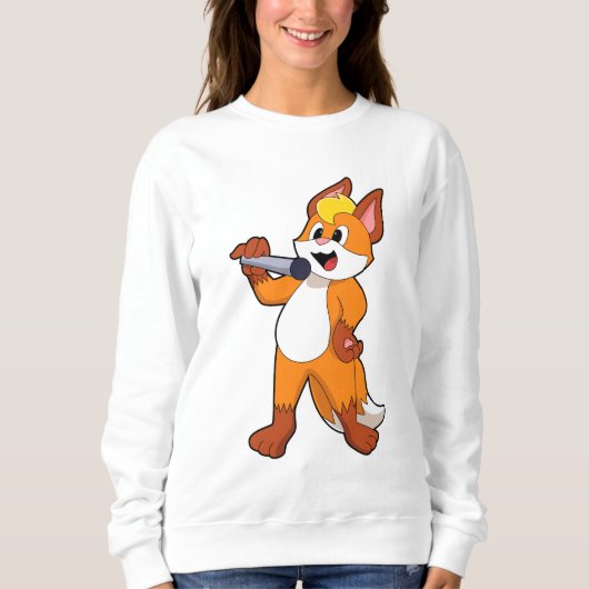 Fox as Sänger mit Mikrofon Sweatshirt (Vorderseite)