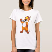 Fox as Sänger mit Mikrofon T-Shirt (Vorderseite)
