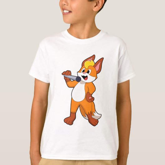 Fox as Sänger mit Mikrofon T-Shirt (Vorderseite)