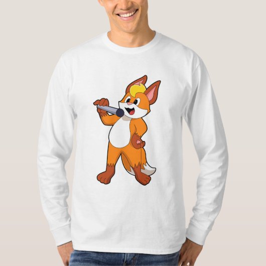 Fox as Sänger mit Mikrofon T-Shirt (Vorderseite)