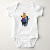 Fox as Skier mit Ski Baby Strampler (Vorderseite)