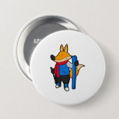 Fox as Skier mit Ski Button (Vorne & Hinten)