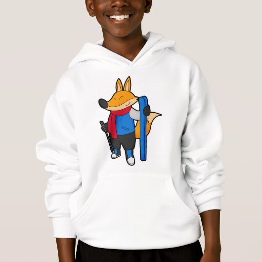 Fox as Skier mit Ski Hoodie (Vorderseite)