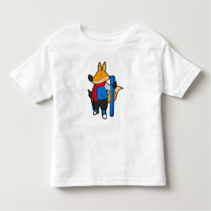 Fox as Skier mit Ski Kleinkind T-shirt