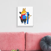Fox as Skier mit Ski Leinwanddruck (Insitu (Wohnzimmer))