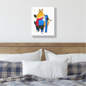 Fox as Skier mit Ski Leinwanddruck (Insitu (Schlafzimmer))