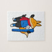 Fox as Skier mit Ski Puzzle (Horizontal)