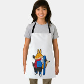 Fox as Skier mit Ski Schürze (Insitu)