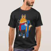 Fox as Skier mit Ski T-Shirt (Vorderseite)