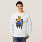 Fox as Skier mit Ski T-Shirt (Vorne ganz)