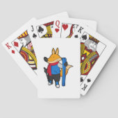 Fox as Skier with Ski Spielkarten (Rückseite)