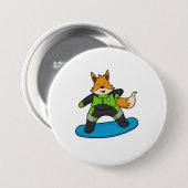 Fox as Snowboarder with Snowboard Button (Vorne & Hinten)