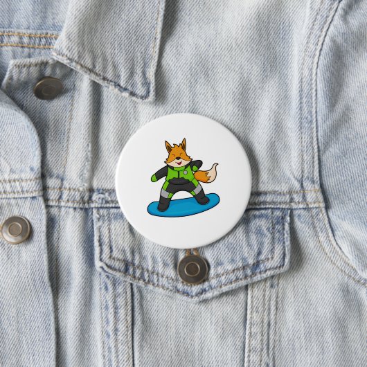 Fox as Snowboarder with Snowboard Button (Beispiel)