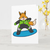 Fox as Snowboarder with Snowboard Karte (Gelbe Blume)