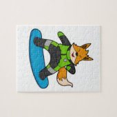 Fox as Snowboarder with Snowboard Puzzle (Horizontal)