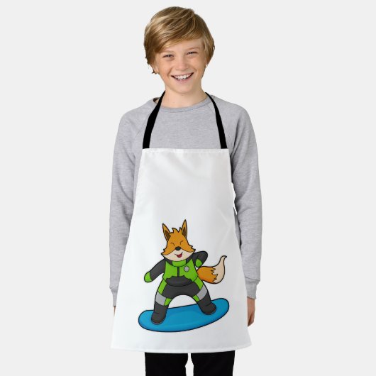 Fox as Snowboarder with Snowboard Schürze (Getragen)