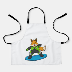 Fox as Snowboarder with Snowboard Schürze