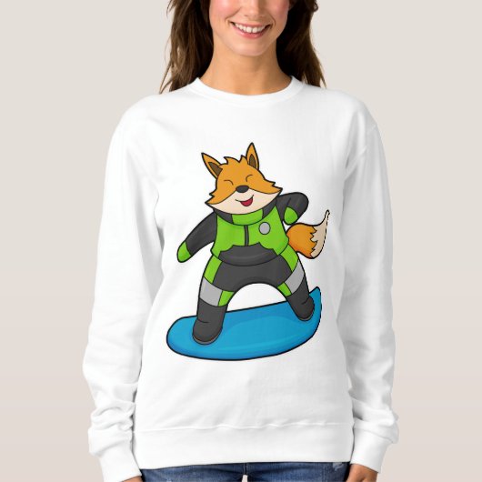 Fox as Snowboarder with Snowboard Sweatshirt (Vorderseite)