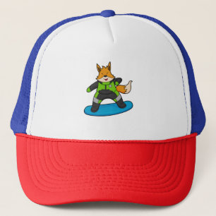Fox as Snowboarder with Snowboard Truckerkappe