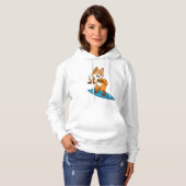 Fox as Surfer mit Surfbrett Hoodie (Vorne ganz)