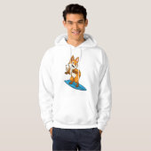Fox as Surfer mit Surfbrett Hoodie (Vorne ganz)
