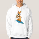 Fox as Surfer mit Surfbrett Hoodie (Vorderseite)