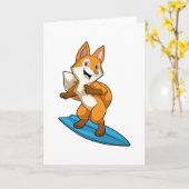 Fox as Surfer mit Surfbrett Karte (Gelbe Blume)