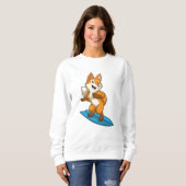 Fox as Surfer mit Surfbrett Sweatshirt (Vorne ganz)