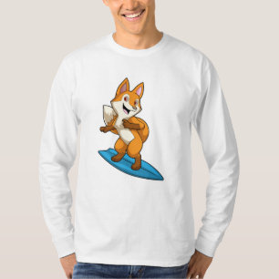 Fox as Surfer mit Surfbrett T-Shirt
