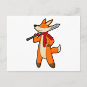 Fox as Warrior with Sword & Scarf Postkarte (Vorderseite)