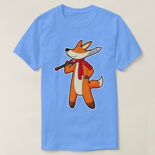 Fox as Warrior with Sword Scarf T-Shirt (Design vorne)