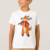 Fox as Warrior with Sword & Scarf T-Shirt (Vorderseite)